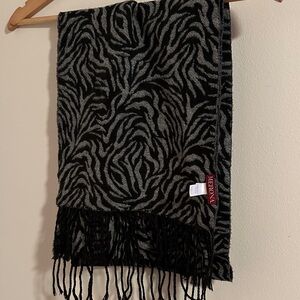 Zebra Print Fringe Scarf